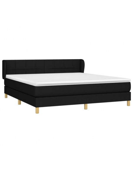Giroletto a Molle con Materasso Nero 180x200 cm in Tessuto