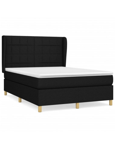 Giroletto a Molle con Materasso Nero 140x190 cm in Tessuto