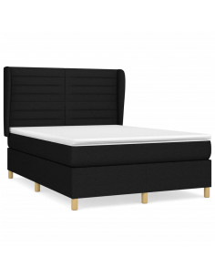 Giroletto a Molle con Materasso Nero 140x190 cm in Tessuto 2