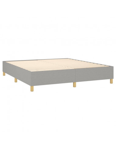 Giroletto a Molle con Materasso Grigio Chiaro180x200 cm Tessuto