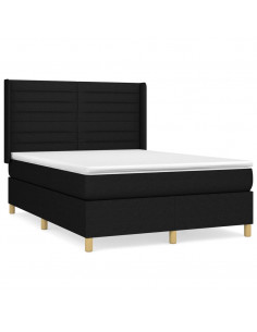 Giroletto a Molle con Materasso Nero 140x190 cm in Tessuto 2