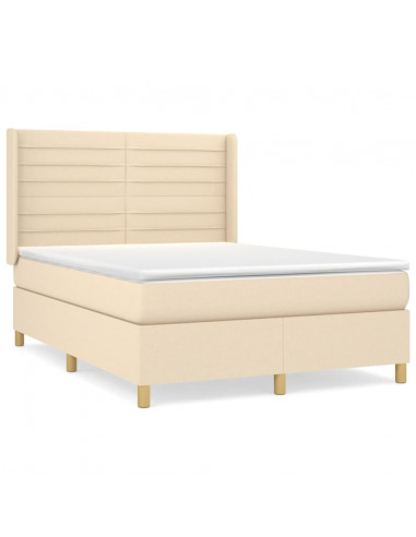 Giroletto a Molle con Materasso Crema 140x200 cm in Tessuto