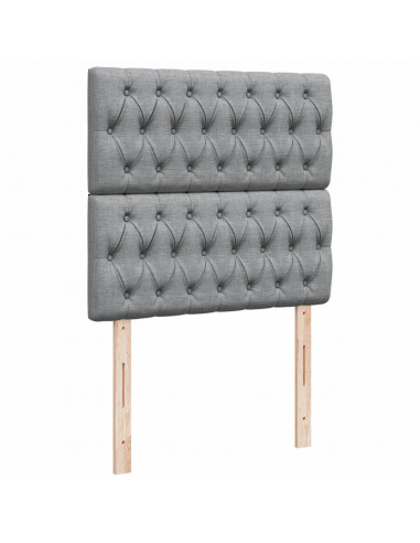 Giroletto a Molle con Materasso Grigio Chiaro100x200 cm Tessuto