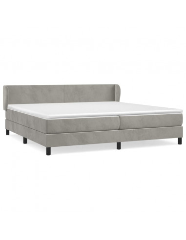 Giroletto a Molle con Materasso Grigio Chiaro 200x200cm Velluto