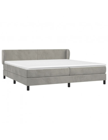 Giroletto a Molle con Materasso Grigio Chiaro 200x200cm Velluto