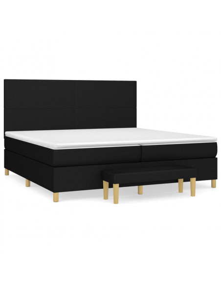 Giroletto a Molle con Materasso Nero 200x200 cm in Tessuto