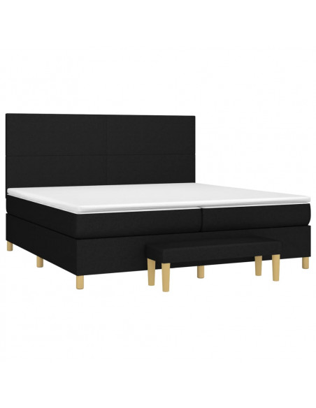 Giroletto a Molle con Materasso Nero 200x200 cm in Tessuto