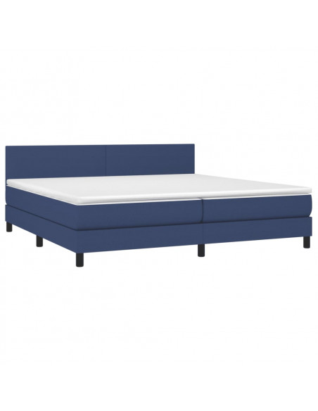 Giroletto a Molle con Materasso Blu 200x200 cm in Tessuto