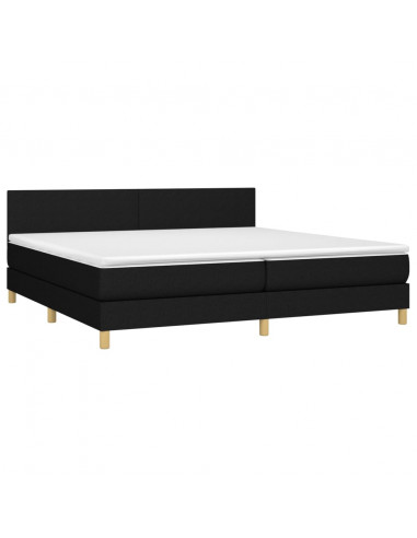 Giroletto a Molle con Materasso Nero 200x200 cm in Tessuto