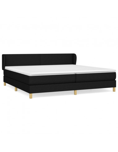 Giroletto a Molle con Materasso Nero 200x200 cm in Tessuto