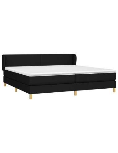 Giroletto a Molle con Materasso Nero 200x200 cm in Tessuto