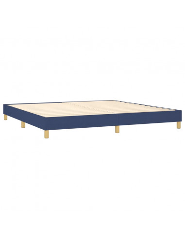 Letto a Molle Materasso e LED Blu 200x200cm in Tessuto