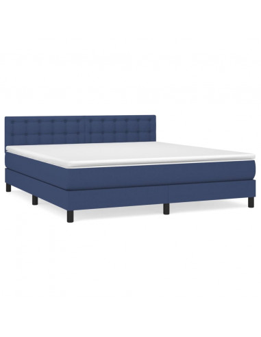 Giroletto a Molle con Materasso Blu 160x200 cm in Tessuto