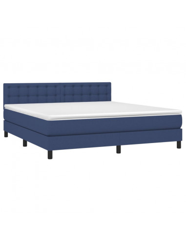 Giroletto a Molle con Materasso Blu 160x200 cm in Tessuto