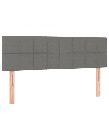 Giroletto a Molle con Materasso Grigio Scuro 140x200cm Tessuto