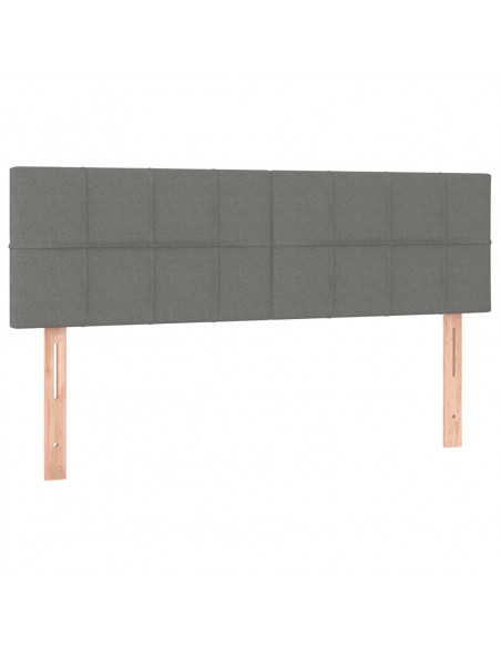 Giroletto a Molle con Materasso Grigio Scuro 140x200cm Tessuto