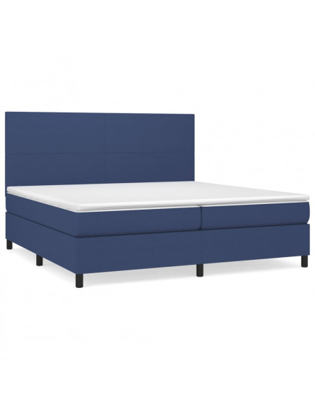 Giroletto a Molle con Materasso Blu 200x200 cm in Tessuto