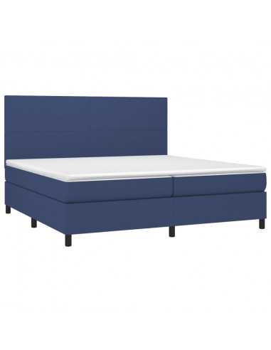 Giroletto a Molle con Materasso Blu 200x200 cm in Tessuto