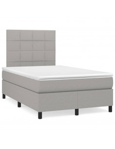 Giroletto a Molle con Materasso Grigio Chiaro 120x200cm Tessuto 2