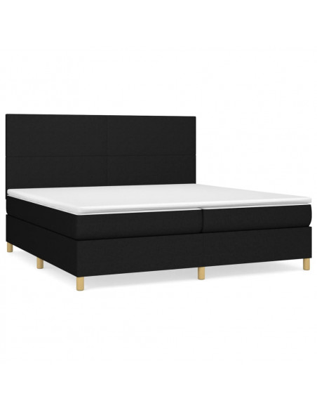 Giroletto a Molle con Materasso Nero 200x200 cm in Tessuto