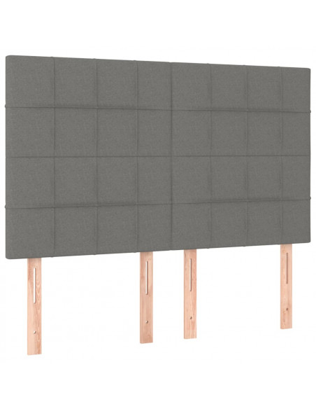 Giroletto con Testiera Grigio Scuro 140x190 cm in Tessuto