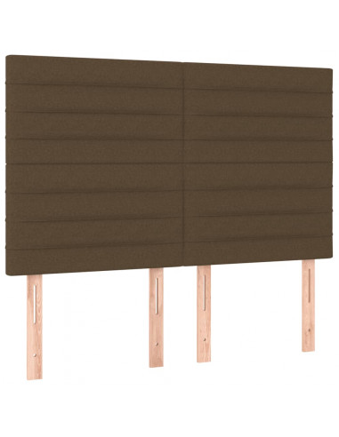 Giroletto con Testiera Marrone Scuro 140x190 cm in Tessuto