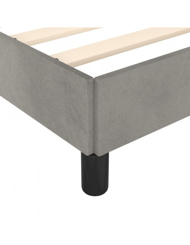 Giroletto con Testiera Grigio Chiaro 100x200 cm in Velluto