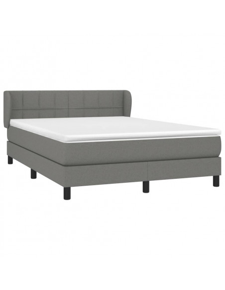 Giroletto a Molle con Materasso Grigio Scuro 140x200cm Tessuto
