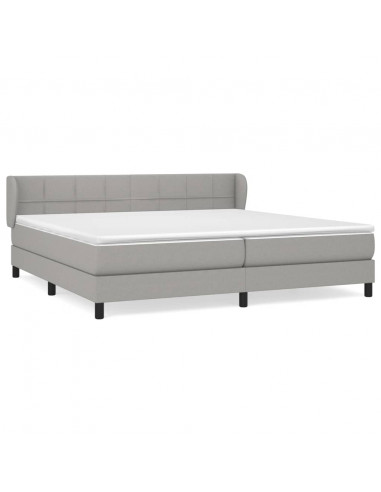 Giroletto a Molle con Materasso Grigio Chiaro 200x200cm Tessuto