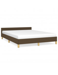 Giroletto con Testiera Marrone Scuro 140x190 cm in Tessuto 2