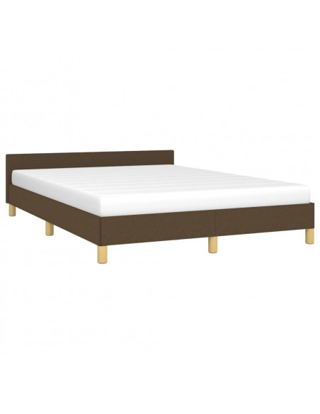 Giroletto con Testiera Marrone Scuro 140x190 cm in Tessuto