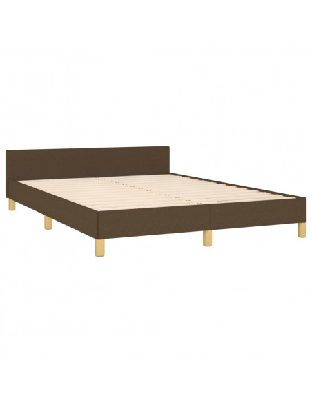 Giroletto con Testiera Marrone Scuro 140x190 cm in Tessuto