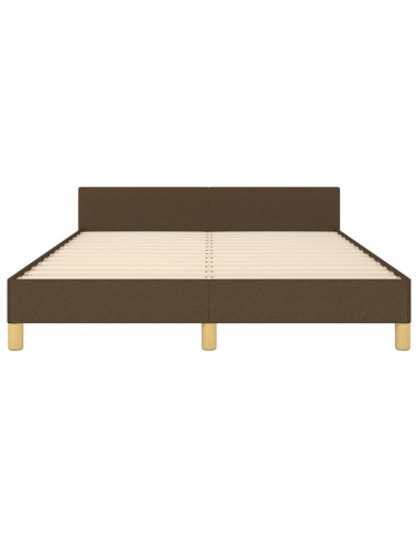 Giroletto con Testiera Marrone Scuro 140x190 cm in Tessuto