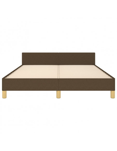 Giroletto con Testiera Marrone Scuro 140x190 cm in Tessuto