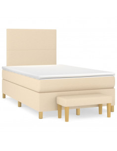 Giroletto a Molle con Materasso Crema 120x200 cm in Tessuto 2