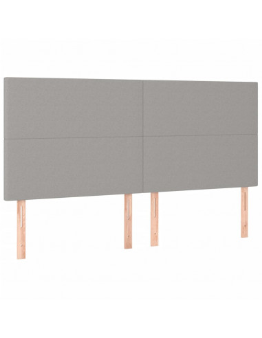 Giroletto a Molle con Materasso Grigio Chiaro 200x200cm Tessuto