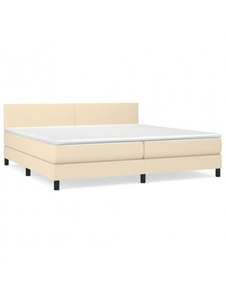 Giroletto a Molle con Materasso Crema 200x200 cm in Tessuto