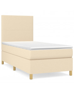 Giroletto a Molle con Materasso Crema 100x200 cm in Tessuto 2