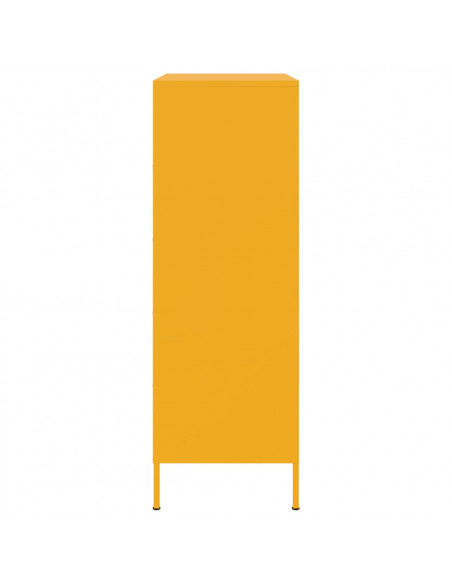 Credenza Giallo Senape 68x39x113 cm in Acciaio