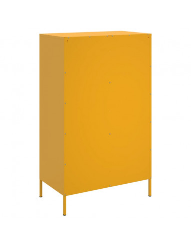 Credenza Giallo Senape 68x39x113 cm in Acciaio