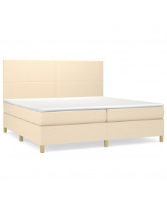 Giroletto a Molle con Materasso Crema 200x200 cm in Tessuto 2