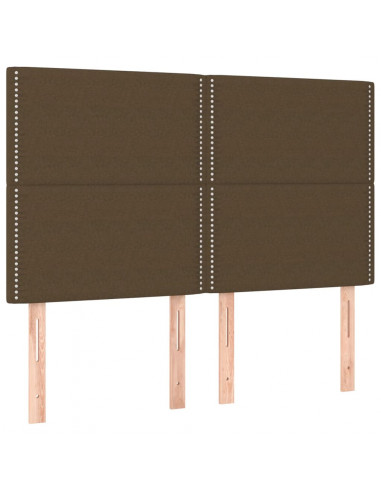 Giroletto con Testiera Marrone Scuro 140x200 cm in Tessuto