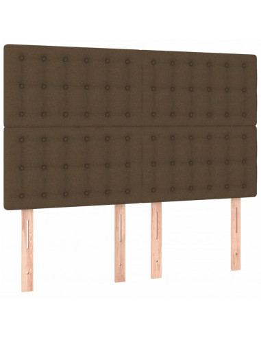 Giroletto con Testiera Marrone Scuro 140x200 cm in Tessuto