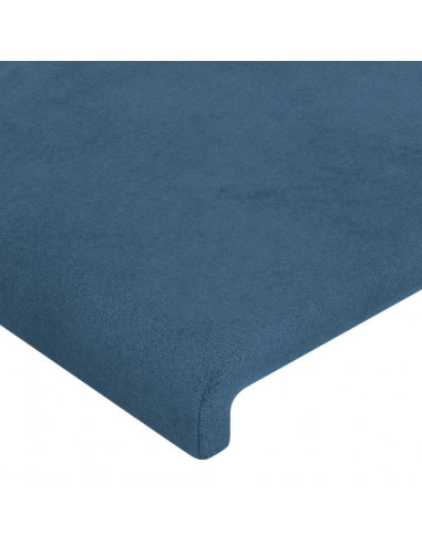 Giroletto con Testiera Blu Scuro 100x200 cm in Velluto