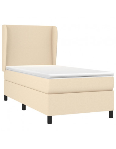 Giroletto a Molle con Materasso Crema 100x200 cm in Tessuto