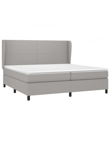 Giroletto a Molle con Materasso Grigio Chiaro 200x200cm Tessuto