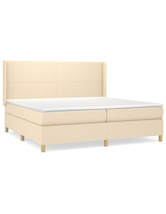 Giroletto a Molle con Materasso Crema 200x200 cm in Tessuto 2