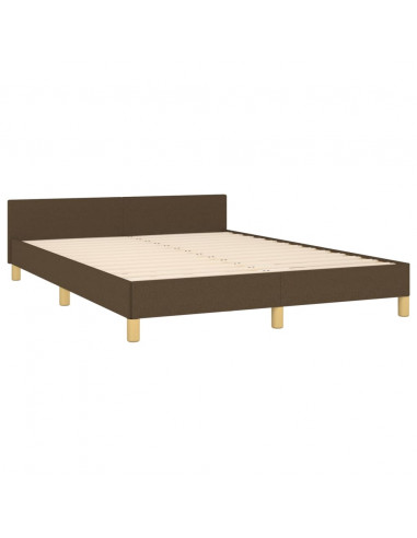 Giroletto con Testiera Marrone Scuro 140x200 cm in Tessuto