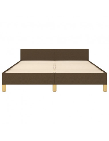 Giroletto con Testiera Marrone Scuro 140x200 cm in Tessuto