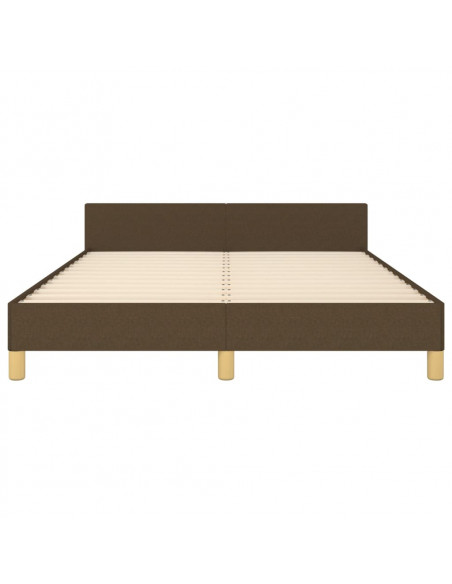 Giroletto con Testiera Marrone Scuro 140x200 cm in Tessuto